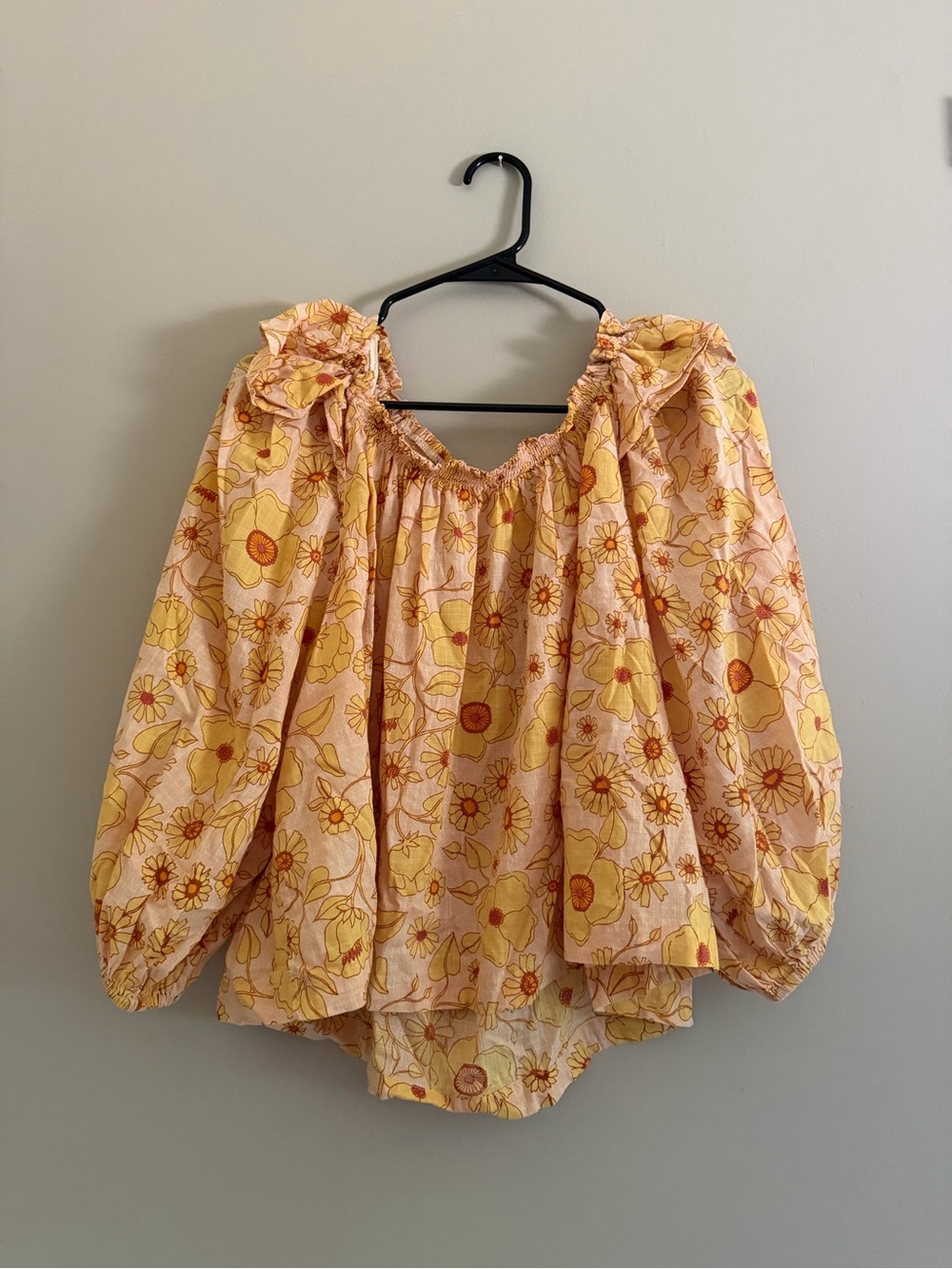 Women’s Floral Peasant Blouse - Yellow Floral Free People